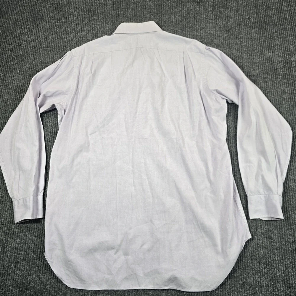 Gitman Bros. Shirt Mens Large Purple Solid Cotton Oxford Long Sleeve Button USA - Picture 2 of 11